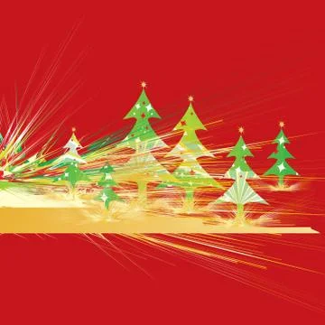 Christmas abstract shiny background for text with decorated pine trees vector Stock Illustration