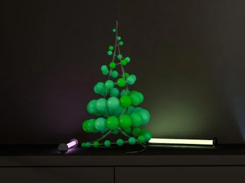 Christmas abstract tree. 3D rendering Stock Illustration