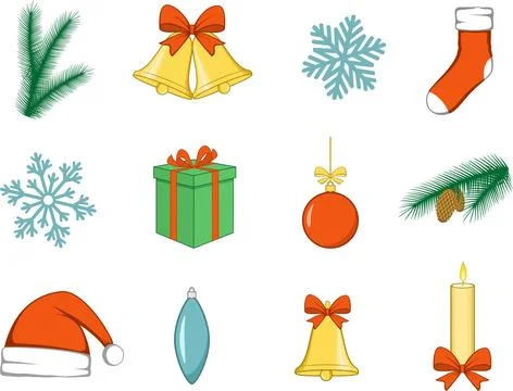 Christmas accessories Stock Illustration