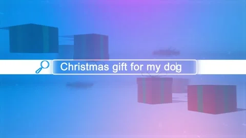 Christmas advertisement animation. Decorations in background with web search Video stock 249678600