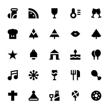 Christmas and Easter Icons Set Illustrazione stock