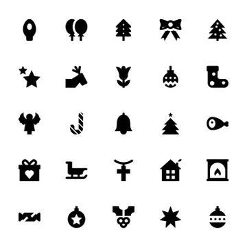 Christmas and Easter Vector Icons Stock Illustration