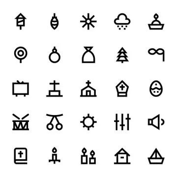 Christmas and Easter Vector Icons Pack Stock Illustration