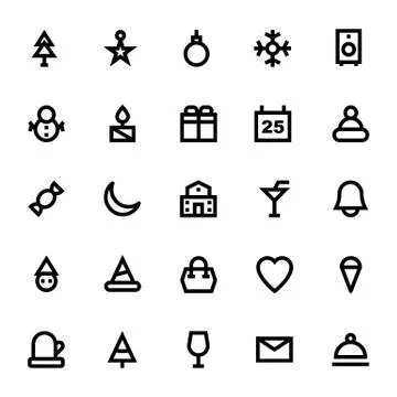 Christmas and Easter Vector Icons Stock Illustration