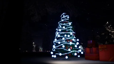 Christmas And Light Tree Stock Footage 86640495