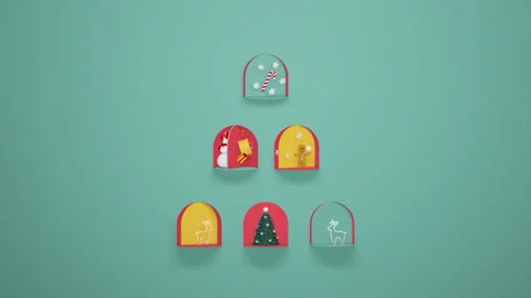 Christmas and new year background with animated multiple holiday icons. 스톡 동영상 166554161