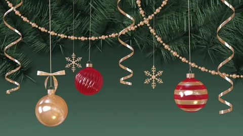 Christmas and New Year background with festive decorations Stock Footage 257644450
