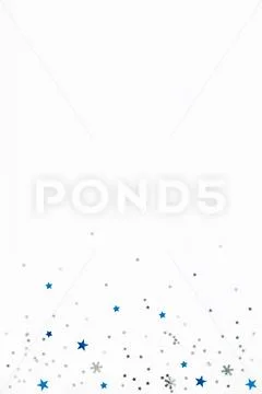 Christmas and New Year background with sparkling blue and silver stars confet Stock Illustration
