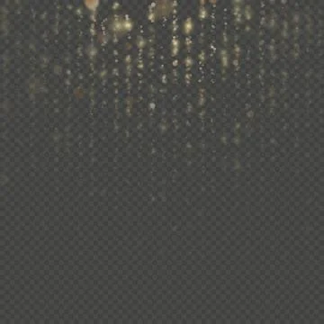Christmas and New Year effect. Gold particles lines rain. Sparkling of Stock Illustration