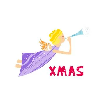 Christmas and New Year elements with lettering. Vector flat design with texture Illustrazione stock