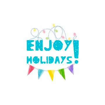 Christmas and New Year elements with lettering. Vector flat design with texture 스톡 일러스트