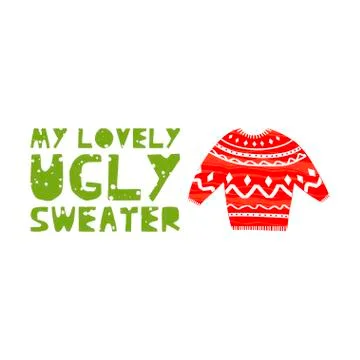 Christmas and New Year elements with lettering. Vector flat design with texture 库存插图