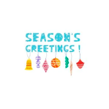 Christmas and New Year elements with lettering. Vector flat design with texture Illustrazione stock