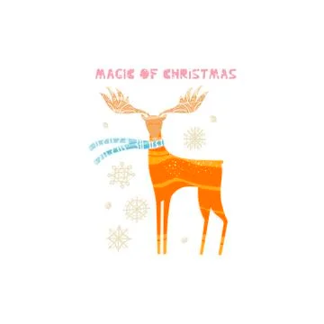 Christmas and New Year elements with lettering. Vector flat design with texture Stock Illustration
