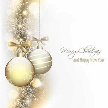 Christmas and New Year greeting card. Stock Illustration