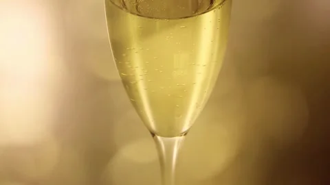 Christmas and New Year holiday background with wine glass champagne Stock Footage 257682353