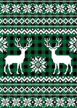 Christmas and New Year pattern at Buffalo Plaid. Festive background for design Stock Illustration