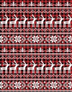 Christmas and New Year pattern at Buffalo Plaid. Festive background for design Stock Illustration