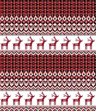 Christmas and New Year pattern at Buffalo Plaid. Festive background for design Stock Illustration