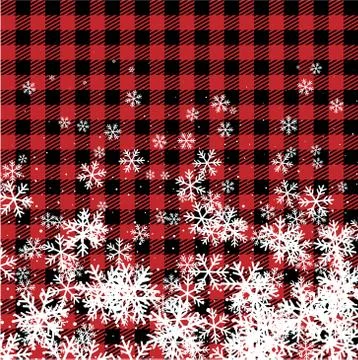 Christmas and New Year pattern at Buffalo Plaid. Festive background for desig Stock Illustration