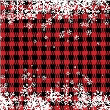Christmas and New Year pattern at Buffalo Plaid. Festive background for desig Stock Illustration