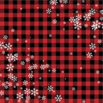 Christmas and New Year pattern at Buffalo Plaid. Festive background for desig Stock Illustration