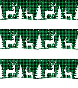 Christmas and New Year pattern at Buffalo Plaid. Festive background for desig Stock Illustration