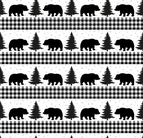 Christmas and New Year pattern at Buffalo Plaid. Festive background for desig Stock Illustration