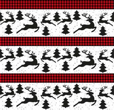 Christmas and New Year pattern at Buffalo Plaid. Festive background for desig Stock Illustration