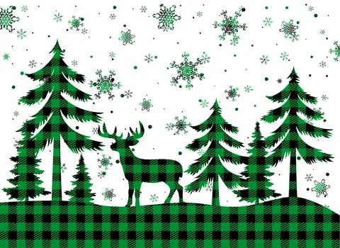 Christmas and New Year pattern at Buffalo Plaid. Festive background for desig Stock Illustration