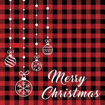 Christmas and New Year pattern at Buffalo Plaid. Festive background for desig Stock Illustration
