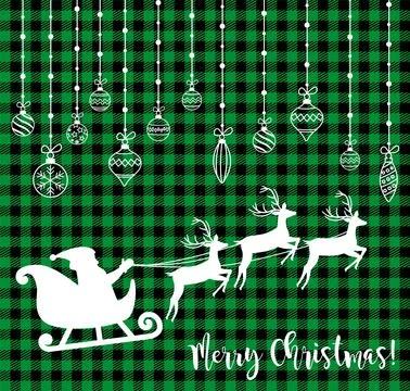 Christmas and New Year pattern at Buffalo Plaid. Festive background for desig Stock Illustration