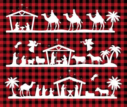 Christmas and New Year pattern at Buffalo Plaid. Festive background for desig Stock Illustration