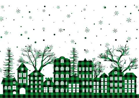 Christmas and New Year pattern at Buffalo Plaid. Festive background for desig Stock Illustration