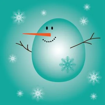 Christmas and New Year postcard with a Snowman Stock Illustration