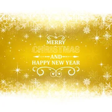 Christmas and New Year vector background with snow theme. Stock Illustration