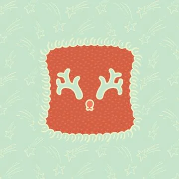 Christmas and New Year vector card with logo, hand drawn frame and background Stock Illustration