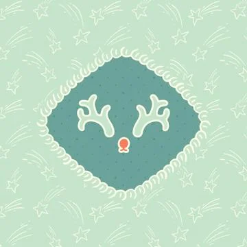Christmas and New Year vector card with logo, hand drawn frame and background Stock Illustration