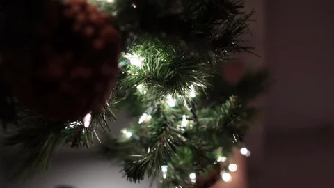 Christmas and string lights garlen hanging Stock Footage 96539187