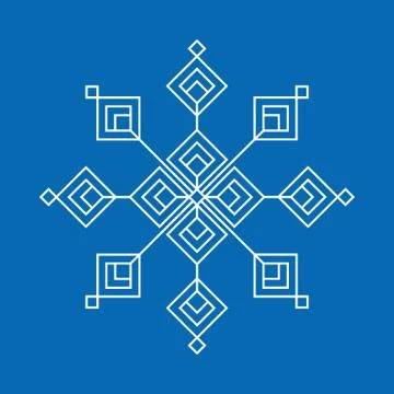 Christmas and winter design elements - White snowflake icon, vector Stock Illustration