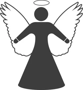 A Christmas angel with wings. Vector image. Stock Illustration