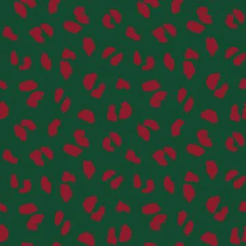 Christmas Animal Leopard Seamless Pattern Background Stock Illustration