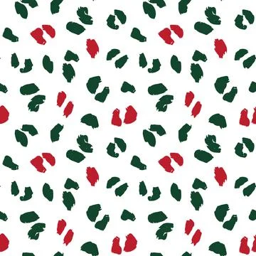 Christmas Animal Leopard Seamless Pattern Background Stock Illustration