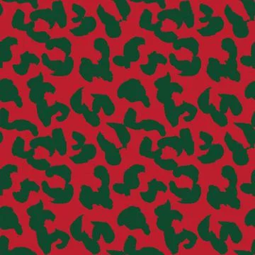 Christmas Animal Leopard Seamless Pattern Background Stock Illustration