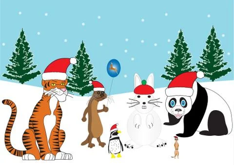 Christmas animals Stock-Illustration