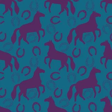 Christmas animals seamless horse pattern for wrapping paper and fabrics Stock Illustration