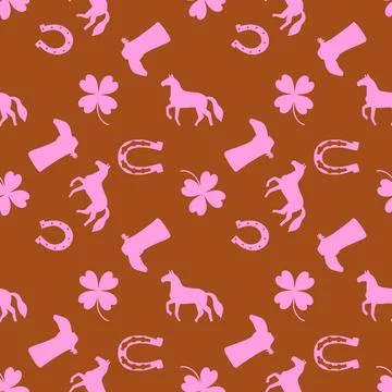 Christmas animals seamless horse pattern for wrapping paper and fabrics Stock Illustration