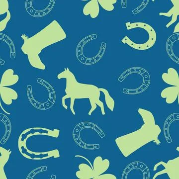 Christmas animals seamless horse pattern for wrapping paper and fabrics Stock Illustration