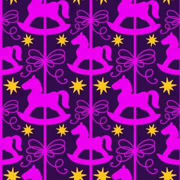 Christmas animals seamless horse pattern for wrapping paper and fabrics Stock Illustration