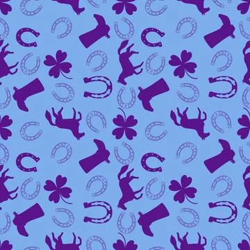 Christmas animals seamless horse pattern for wrapping paper and fabrics Stock Illustration